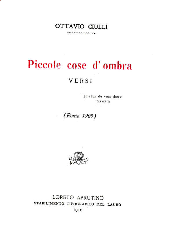 Piccole cose d'ombra ~ Anno 1908